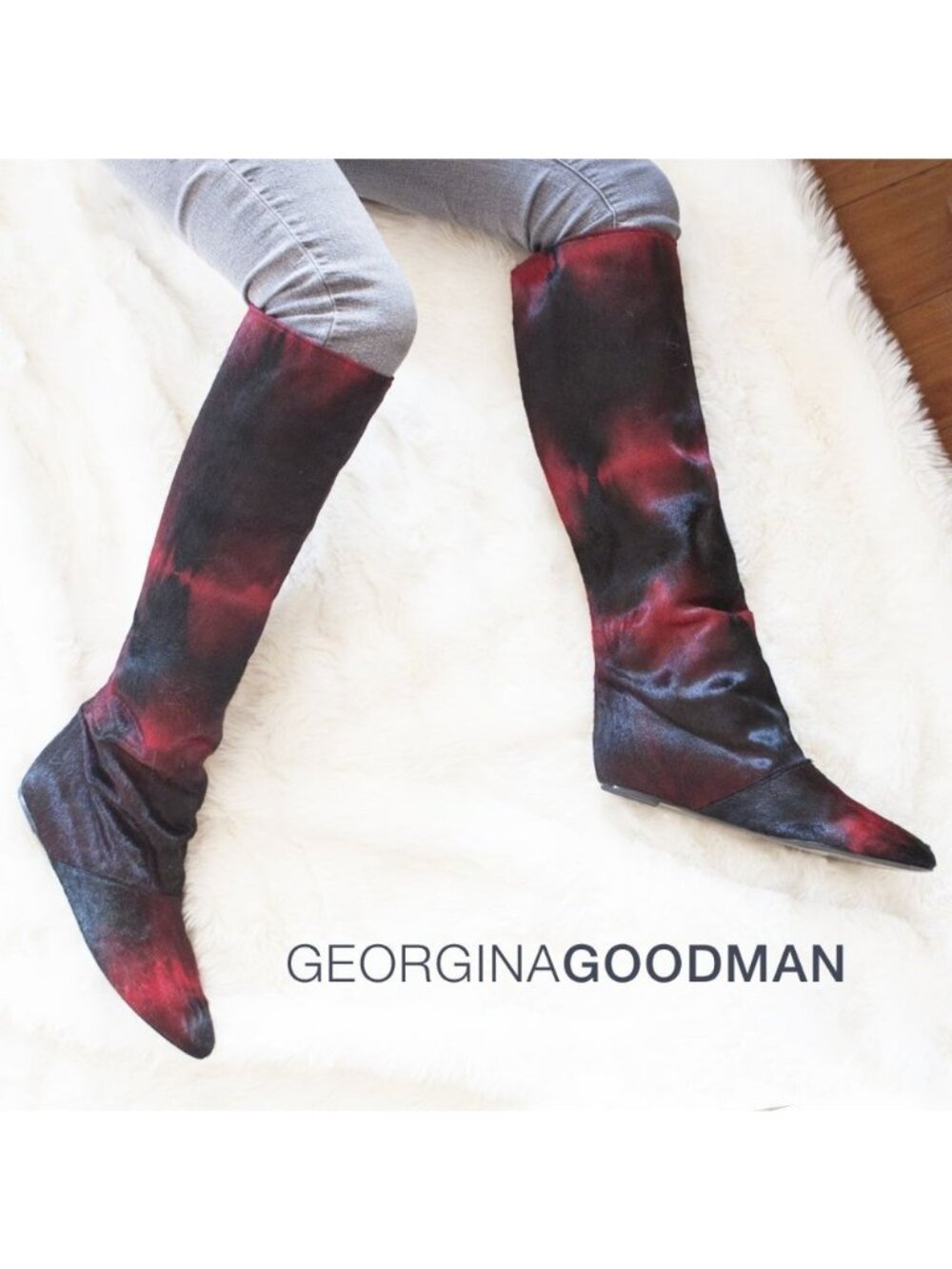 GEORGINA GOODMAN Pony Hair Knee High Boots 39